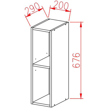 Шкаф навесной открытый 20см VIOLA*1