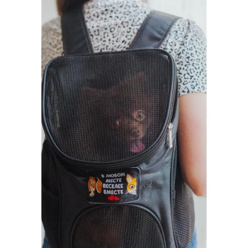 Рюкзак для переноски животных "В любом месте - веселее вместе" 31*23*30 см  4983426