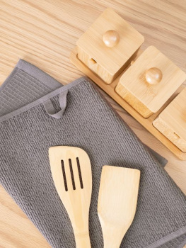 Полотенце вафельное/махровое 30*60см Лофт мокко 450гр/м2 Василиса *10