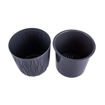 Кашпо пластм. "Desert"  3,6л d верха 182мм h177мм со вставкой Серый 86505 *1/18