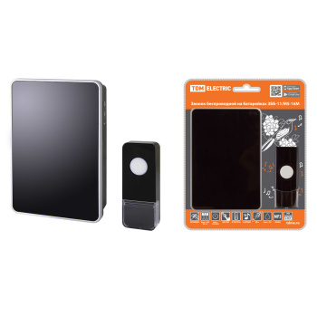 Звонок беспр. на батар. ЗББ-11/5-16М 16 мелод,кноп. IP44,3х1,5В АА многокод TDM SQ1901-0033*1/40