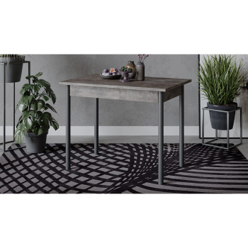 Стол обеденный прямоугольный нераздв.Родос Тип 1 950х640750мм ателье темное+опора d40 черный муар *1