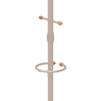 Вешалка напольная "Стойка" с кругл.осн., 5кр. с дерев.након.,выс.1,95м Бежев.мет. ВКО1/БЖ ("Ника")*1