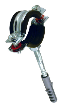 Хомут металлорезиновый с дюбелем и шурупом Ø 107-110 мм 4" СТМ CHSR0004 *1/60