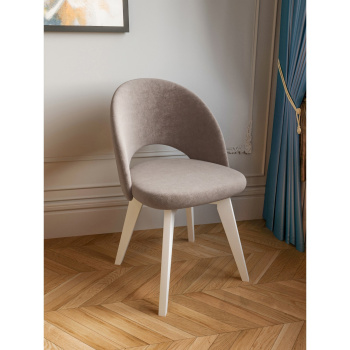 Кресло ШАДЕ 590x550xh875 Катания велюр КАКАО+металл каркас СТЕЛС белый *4