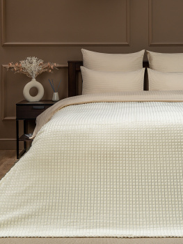 Плед 150*200см фланель жаккард кубики шампань YLS FNQL CR2 003/1520 NC Absolute *1