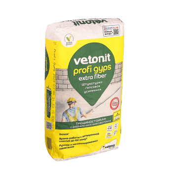 Штукатурка гипсовая Vetonit Profi gyps, суперпластичная, 25 кг, белый