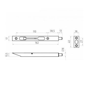 Ригель Нора-М 6 1/2" SB матовое золото *1/20/200