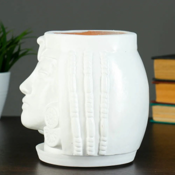 Фигурное кашпо "Клеопатра", 16×17×16 см, белый 3601436