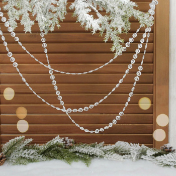 Бусы на ёлку 2,0 м "Хрустальная льдинка", Прозрачный