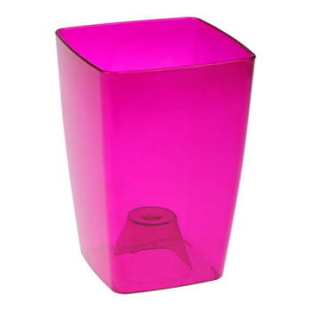 Кашпо пластм. "Сильвия" 1,9л 125х125мм h180мм Малиново-прозрачный д/орхидей СТ-06 *1/18