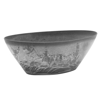 Кашпо пластм. "Микрит" 3.4л овал. 355х170 h130мм Серый слайн М3109 ("М-П.")*1/10