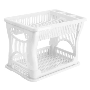Сушилка для посуды настольная пластм. 2-х ярусная 420x290x290мм Белый М1175 ("М-Пластика") *1/8 Сушилка для посуды настольная пластм. 2-х ярусная 420x290x290мм Белый М1175 ("М-Пластика") *1/8