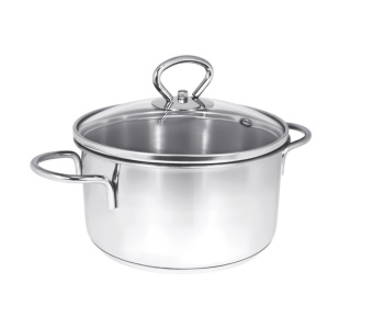 Кастрюля нерж. "Наше не заржавеет!" 1,9л d16см термораспред. дно, Стекл. кр. Н-1609ДСП4  *1/4