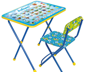 Комплект детской мебели: Стол выс.58см+стул с мягк.сид. выс.32см "Азбука" КП2/9 (Ижевск) *1