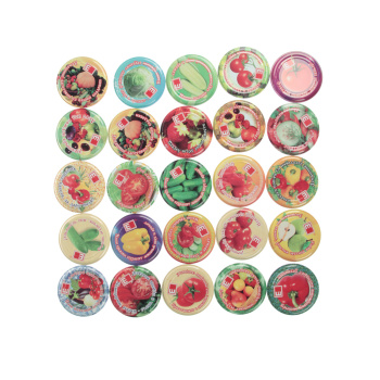 Набор крышек "Веселый сад", d 82 мм, Елабуга, 25 шт., закаточные, микс