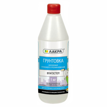 Грунтовка акриловая для внутренних и наружных работ ВЛАГОСТОП 3,5 л Лакра * 1/4/144