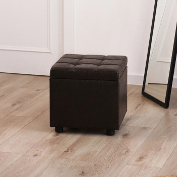 Пуф FORPOST, 42х41х40 см, куб, искусственная кожа, коричневый