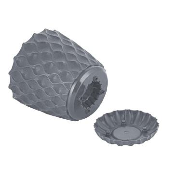 Кашпо пластм. "Wave" 1,4л d верха 145мм h132мм с поддоном Вулканический сер IG650110026 *1/10