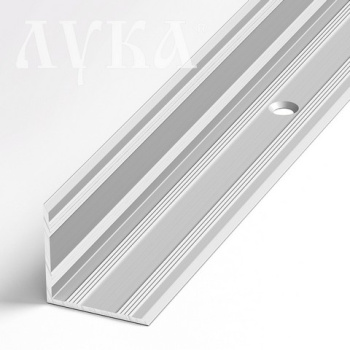 Порог-угол внутренний 20х20х900 мм Лука ПУ 05-1, серебро люкс