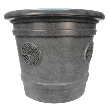 Кашпо пластм.  "Medallion" эффект "камня" 40л d верха 500мм h400мм Графит 81-8Е*1