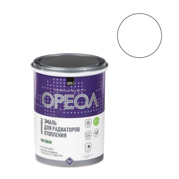 Эмаль для радиаторов акриловая белая матовая 1,1 кг Ореол *6/336