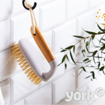 Щетка хозяйственная с ручкой "утюг" "Эко Натурал" 130х65х90мм бамбук.ручка (арт.040530)("York")*1/18