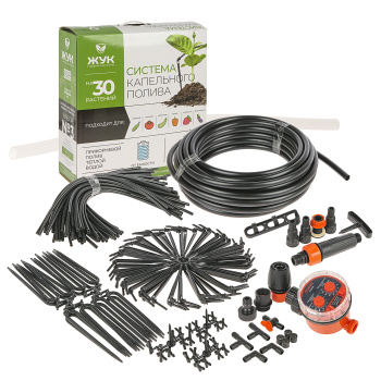 ПОЛИВ Капельный от емкости  30 растений автомат/таймер "ЖУК"  *1/2