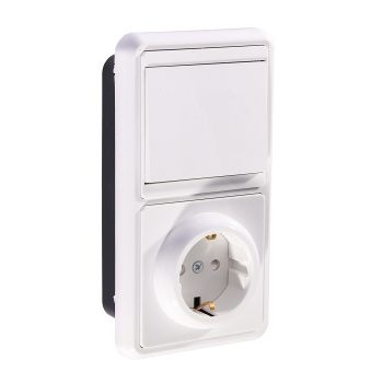 Блок комбинир. БКВР 1кл (выкл. + роз с з/ш, СП) TDM SQ1813-0001 *1/10/120