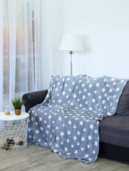 Плед 150*200см фланель Звезды серый TF FN F107GY4 b1520 Absolute *1