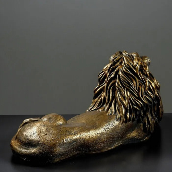 Фигура "Лев на отдыхе" золото левый 70х35х25см   791369