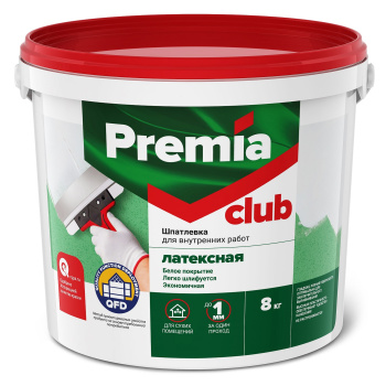 Шпатлевка латексная для внутренних работ 1,5 кг PREMIA CLUB *1/12/384
