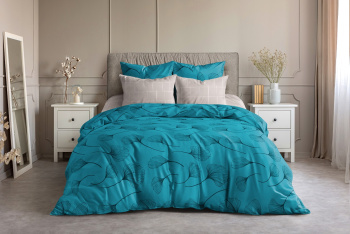 Постельное белье дуэт поплин Ночь нежна 9724-1+9725-1 Гинго нав70*70,пр220*240 *1/4